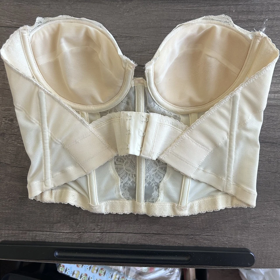 Vintage Lady Marlene Bustier Womens 36 Satin Lace Longline Strapless Bridal 90s - Image 4 of 4