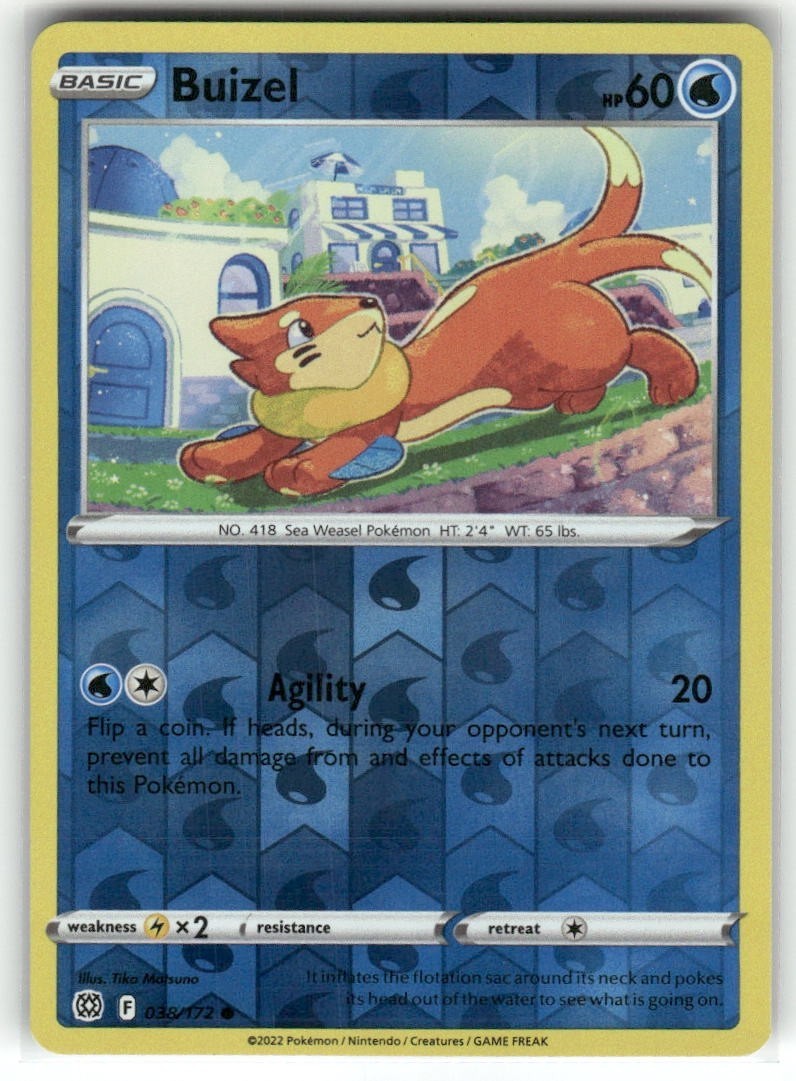 Buizel 038/172 Brilliant Stars Reverse Holo Pokemon TCG