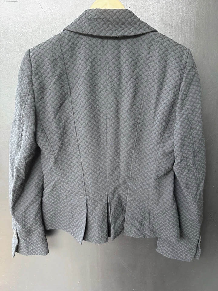 Blazer Piazza Sempione Negro Espiga Texturizado Botón Chaqueta Talla 46 / EE. UU. L Foto 2 de 4