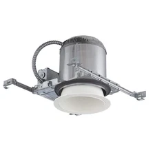 6 in. Aluminum E26-Base Bulb White Baffle Recessed Can Light Trim 5-Pack