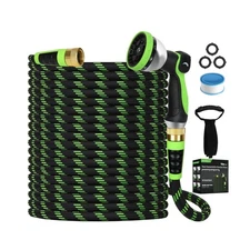 Garden Hose Non-Expanding 100ft, Flexible Water Hose with 10 Functi... Fast Ship