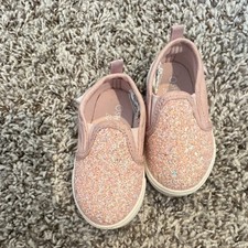 OshKosh B'gosh Pink Glitter Slip-On Girls' Flats, Flat Heel, Round Toe