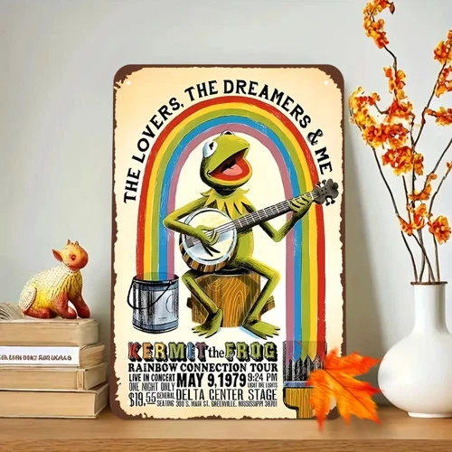 Kermit the Frog Tin Metal Signs Home Décor Poster Rainbow Tour Vintage Art Fram