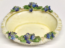 Crown Staffordshire Porcelain Decorative Floral Dish Applied Flowers 11cm