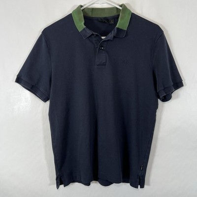 Hugo Boss Polo Shirt Youth Boys Size Medium Navy Green Collar Short Sleeve Kids