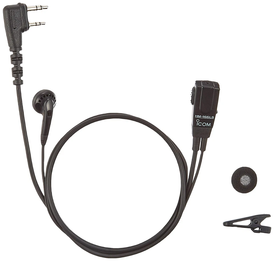 Icom Small size Earphone Microphone HM-166LS Compatible w/slim L-type connectors - Image 2 of 2
