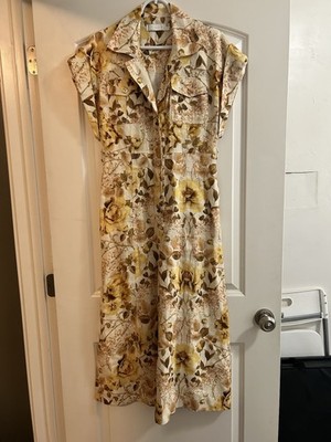 Zimmermann Rosa roll cuff jumpsuit in cream peony floral linen size 1 or us 10