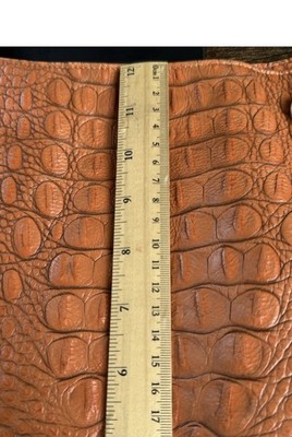 Brahmin Orange Marianna Jacquelin Croc Embossed Large 2 Handle Shoulder Purse