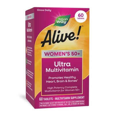 Nature's Way Alive! Ultra Potency Multivitamin for 60 Count (Pack of 1), -