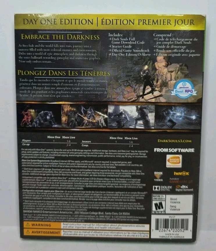 XBOX ONE Dark Souls III Day One Edition Comes With Code - Image 2 of 4