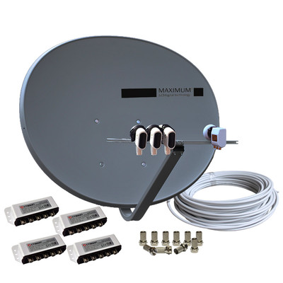EX-YUGO voreingestellte Sat-Anlage MAXIMUM 4 TV LNB Quad Kabel DiseqC Eutelsat