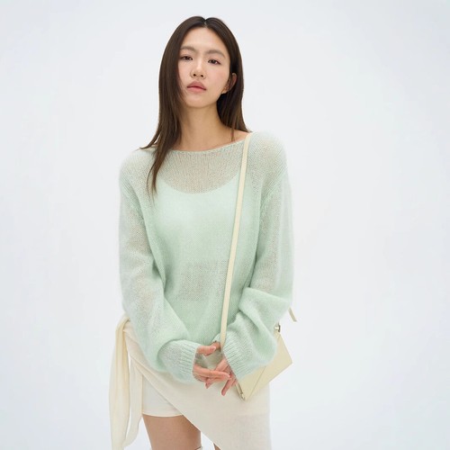 Spring Womens Hollow Out Top Plus Long Sleeved Round Neck Pullover Loose Sweater