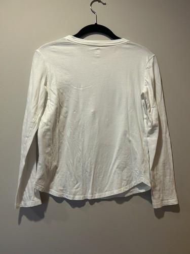 GAP Kids XL White Heart Organically Grown Cotton Long Sleeve T-shirt w/ sequins - Picture 4 of 4