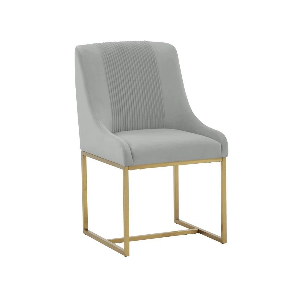 Lisa Grey Pleated Velvet Dining Chair eBay