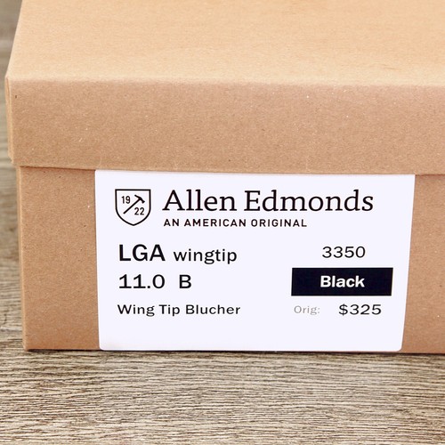 Allen Edmonds LGA Wingtip 11 B Narrow Black * add $15 new Cedar Trees - Picture 11 of 13