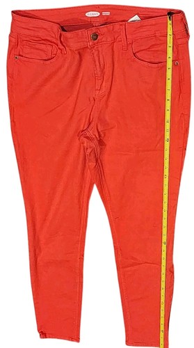 Old Navy Jeans Womens 12 Orange Red Denim Rockstar Tapered Leg - Picture 4 of 11