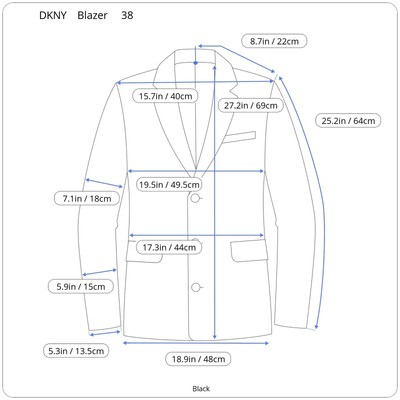 dkny suit size chart