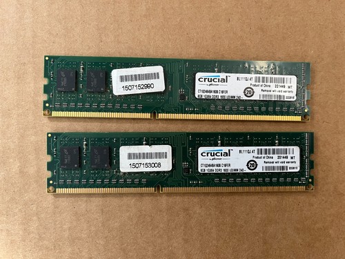 CRUCIAL 16GB(2X8GB) PC3-12800u DDR3-1600MHz 2Rx8 CT102464BA160B.C16FER L6-3(3)