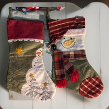 Set Of Two Snowman Christmas Stockings  new