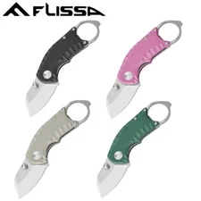 FLISSA 4" Folding Pocket Knife G10 Handle Steel EDC Pocket Knife w/Bottle Opener