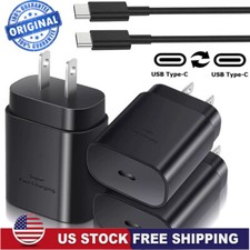 Original 45W Fast Wall Charger Type C Cable For Samsung S25 S24 S23 22 21 Ultra
