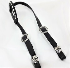 Pony Black Harness Leather One Ear Headstall Horse Tack Jeremiah Watt Spotted