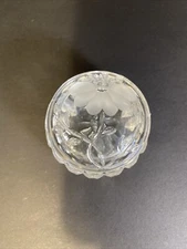Princess House Etched Crystal Ring Holder Floral Glass Trinket Box VTG