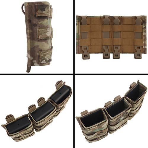 Wosport Tactical Mag Pouch Triple Mag Carrier FAST 7.62mm MOLLE Pouch Paintball - Picture 3 of 27