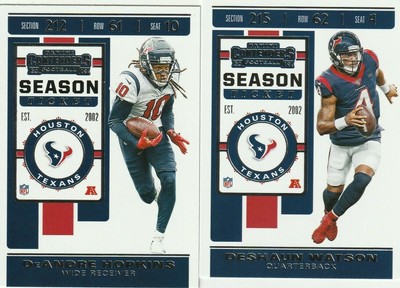 2019 PANINI CONTENDERS FOOTBALL DeAndre Hopkins Deshaun Watson Houston Texans | eBay
