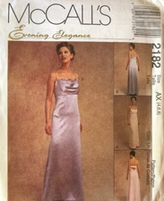 McCall Pattern 2182 Size 4 6 8 Evening Elegance Gown Factory Fold Uncut