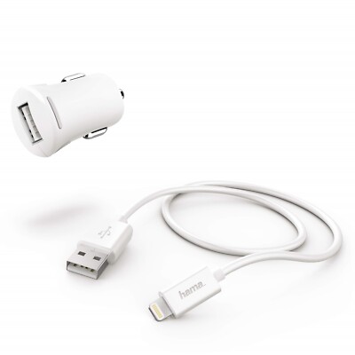 Hama KFZ Schnell-Ladekabel Lightning 2,4A 12W USB Lade-Adapter Auto Ladegerät