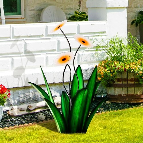 Upgraded Large Metal Yard Art Agave & Flower - All-Weather Outdoor Decor - Picture 8 of 9