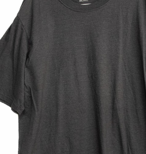 BCG Mens Gray Polycotton T Shirt Solid Blank Casual Pullover Short Sleeve 2XL - Picture 3 of 9
