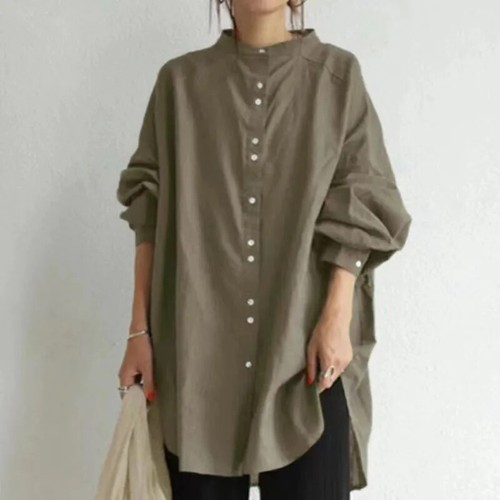 Women Shirt Spring Autumn Cardigan Office Lady Long Sleeve Blouse - Picture 19 of 23