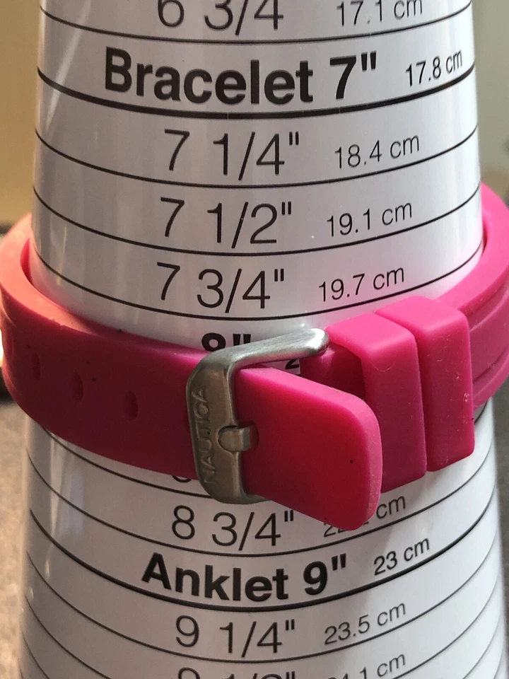 NAUTICA Silver Tone 37mm Watch Pink Silicone Band Wristwatch New Battery - image 4 of 4