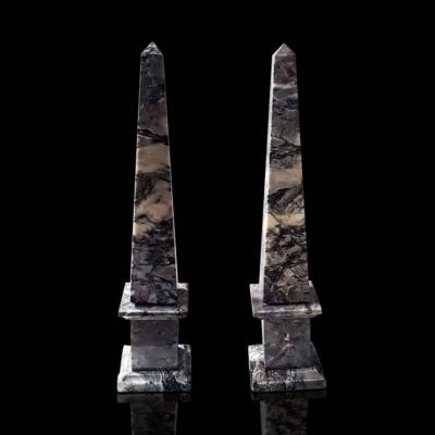 Obelisk aus Tabelle IN Marmor Breccia Blume Pfirsich Classic Table H.30cm