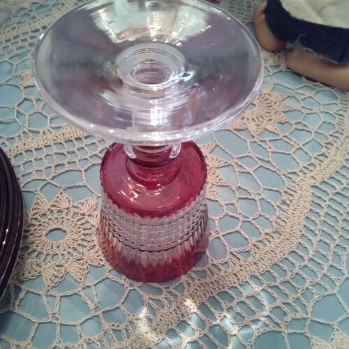 Dorflinger American Brilliant ABP Cased Cranberry Renaissance 6" Stemware - Picture 2 of 3