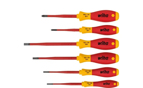 WIHA Schraubendreherset SoftFinish slimFix 6tlg Schraubenziehersatz Elektriker