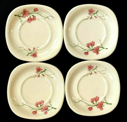 Juego de 4 tazas y platillos de siracusa para restaurante flor de cerezo EE. UU. De colección - Imagen 5 de 12