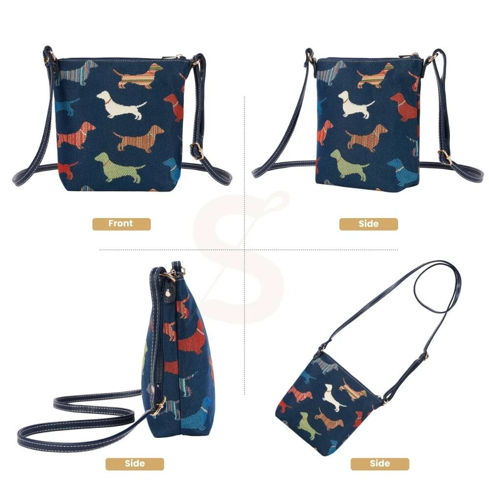 Bolso Bandolera Signare Tapiz Dachshund Perro Bandolera Bandolera Cartera de Hombro Foto 2 de 4