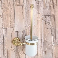 Toilet Brush Holder Wall Mount Gold Toilet Bowl Brush Clean Bathroom Accessories