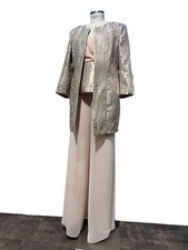 tailleur pantalone rosa  donna elegante cerimonia  mamma sposa sposo 46 48