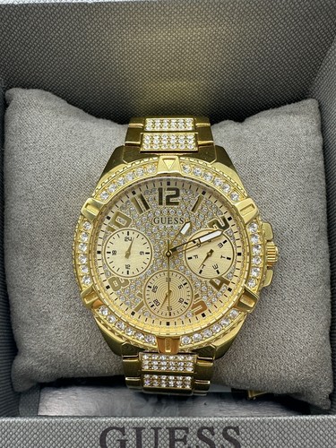 Guess Donna Anna W1156L2 Damenuhr Chronograph Gold Besatz Papiere-Box - Bild 1 von 5