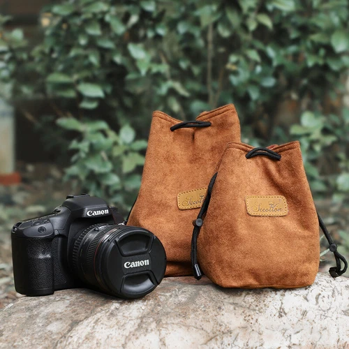 Soft Camera Bag DSLR Insert Handbag Drawstring Lens Case Compatible with Canon - Picture 3 of 23