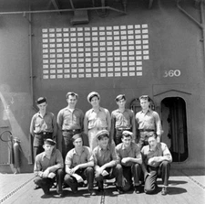 WW2 WWII Photo Aboard US Lexington CV-16 in 1944  World War Two US Navy  / US060