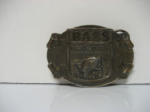 BASS bass anglers sportsman society, solid brass belt buckle - Picture 2 of 3