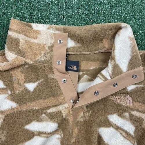 The North Face Fleece Jacket Adult Large Beige Tan Geology Print Sweater Mens - Picture 3 of 6