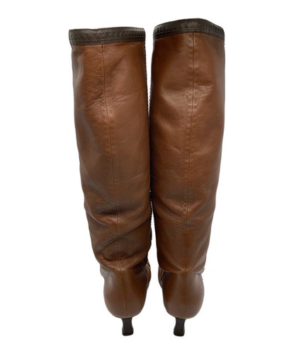 Louis Vuitton LV Women's Leather Long Boots in Brown Size 35 - Picture 3 of 5