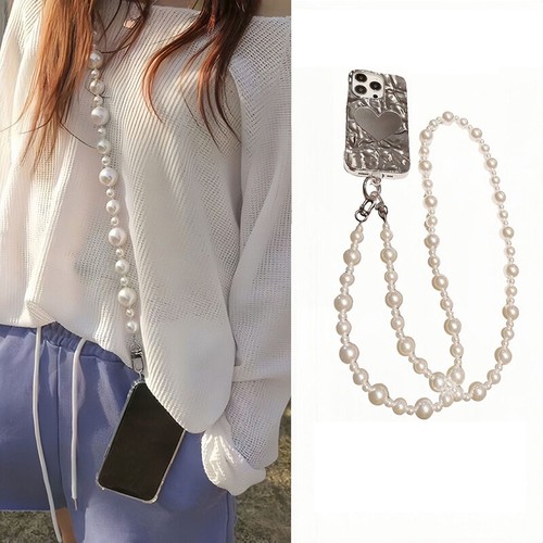 Phone Anti-lost Lanyard Crossbody Phone Chain Long Bead Straps For IPhone Xiaomi - 第 1/14 張圖片