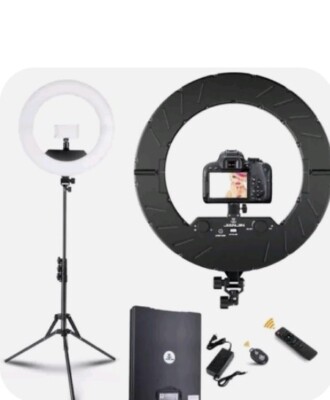 JJ JIANJIN Ring Light Kit18''/45cm Outer  Dimmable LED Light Tripod St. Black 